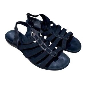 Munro American Women's Black Strap Gladiator Sandals w/ Slingback heel (Size 7M)